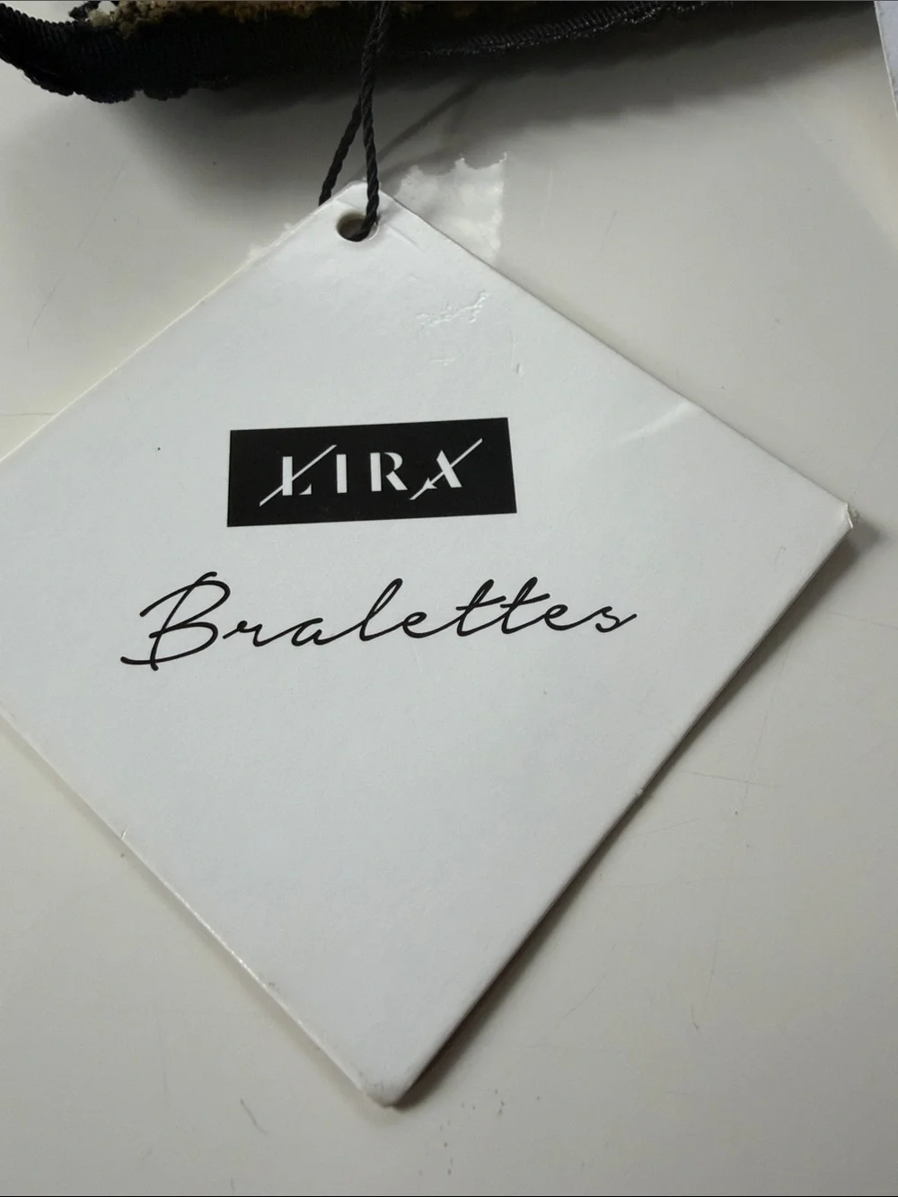 Lira Black Lace Bralette with Gold Lining
